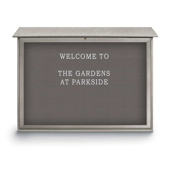 United Visual Products Indoor Enclosed Combo Board, 42"x32", Satin Frame/White Porc & Burgundy UVCB4232-WHTPORC-DBURGU - main
